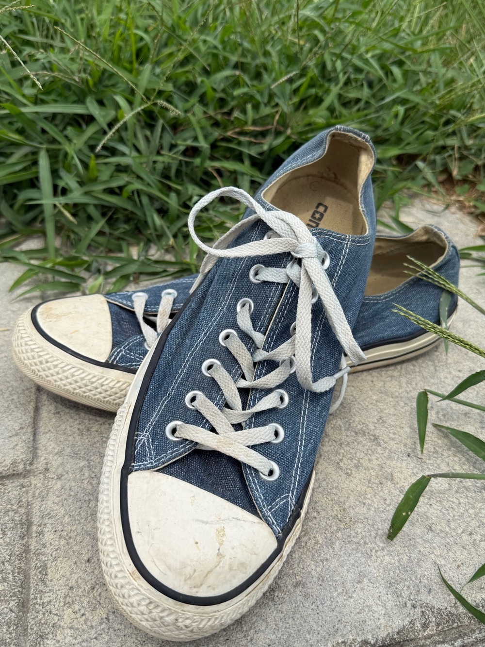 Converse Chuck Taylor All Star OX Washed Denim Canvas blue Low Top Sneakers 11.5